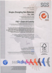 SGS alang sa FSC Chain-of-Custody - Ningbo Zhongling Bag-ong Materyal Co., Ltd.